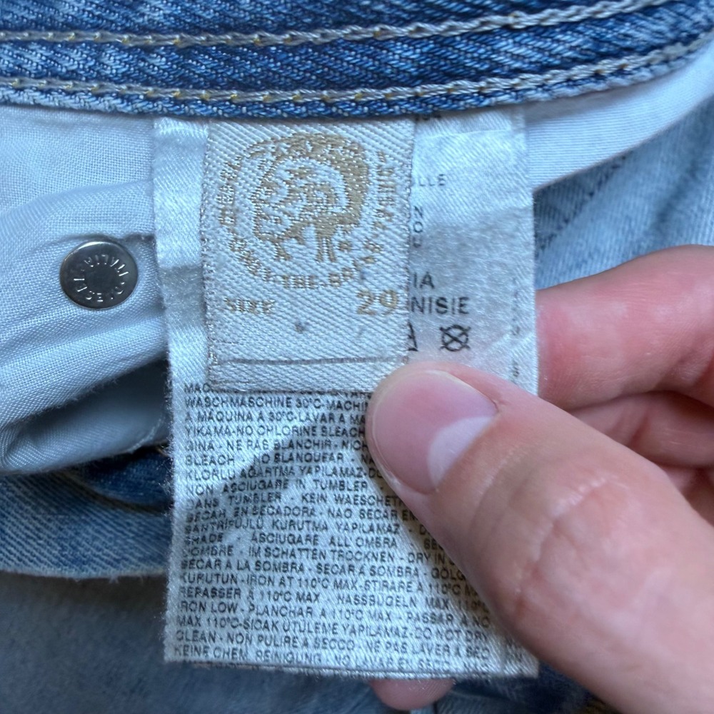 Diesel Safado Jeans Mens 29x34 Light Blue Slim Straight Distressed Denim 0073P - Picture 12 of 16